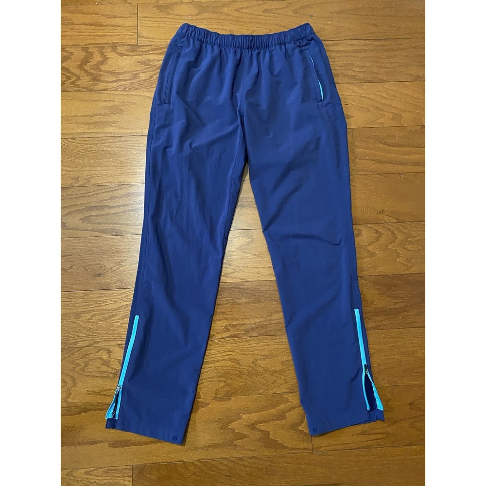 Peter Millar Crown Sport Jogger Pants Mens Small Purple/Blue Zip Snap Vent Ankle